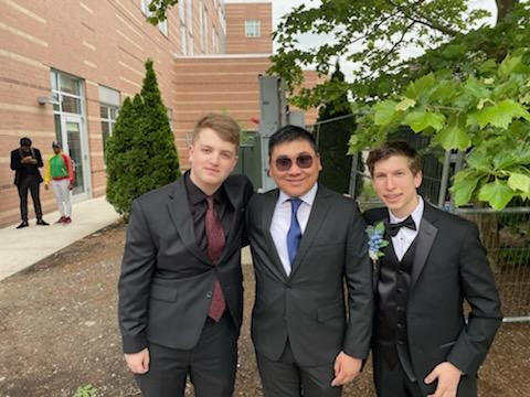 Tim with friends at prom